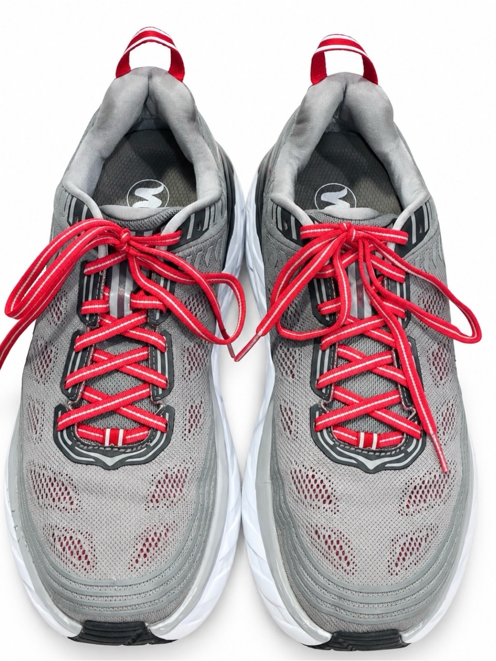 HOKA ONE ONE Bondi 6 Men’s Size 11 Black Gray Red Running Shoes EUC